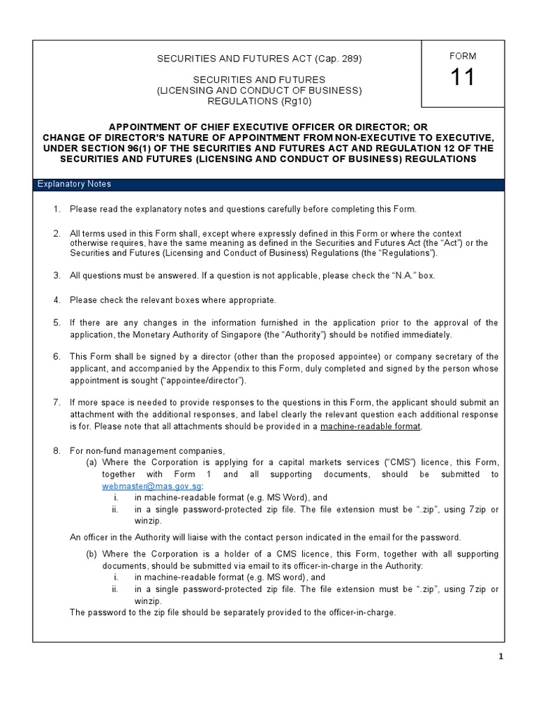 Form 11: CEO/Director Appointment Process | PDF | Bankruptcy | Conflict ...