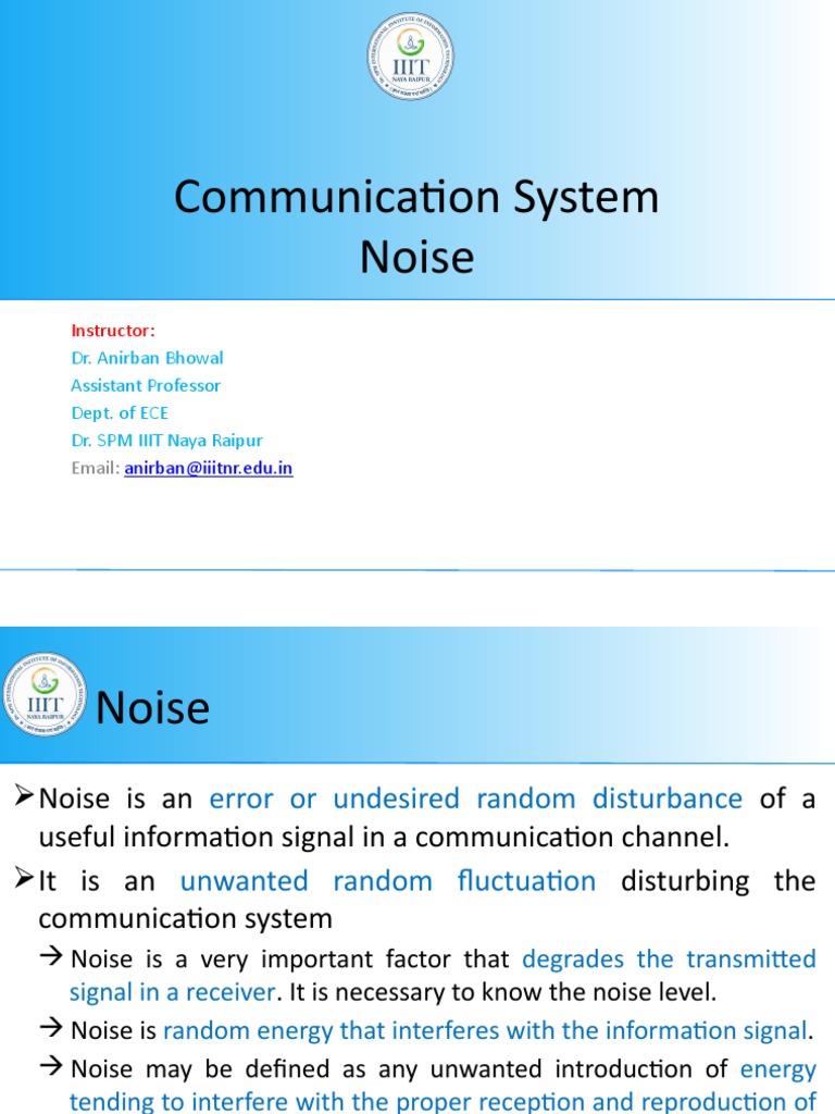 CommSys6 Noise PDF Signal To Noise Ratio Decibel