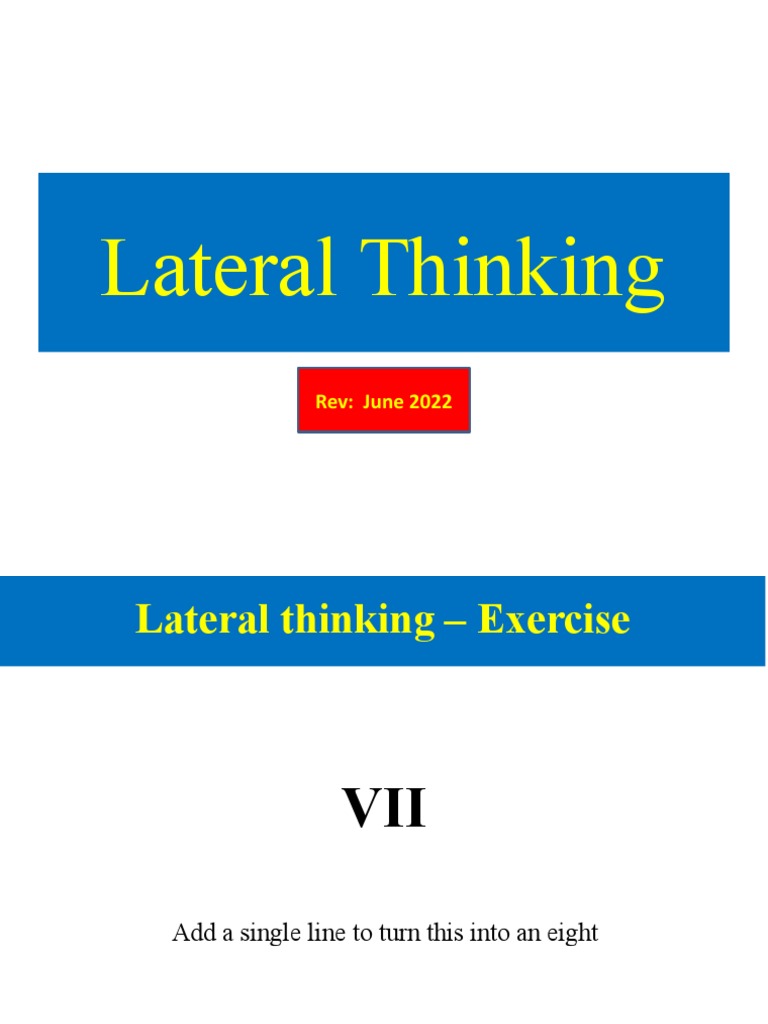 Lateral Thinking - Students | PDF | Thought | Creativity