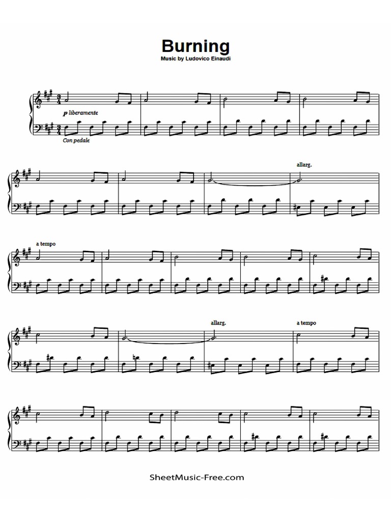 Burning Sheet Music Ludovico Einaudi | PDF