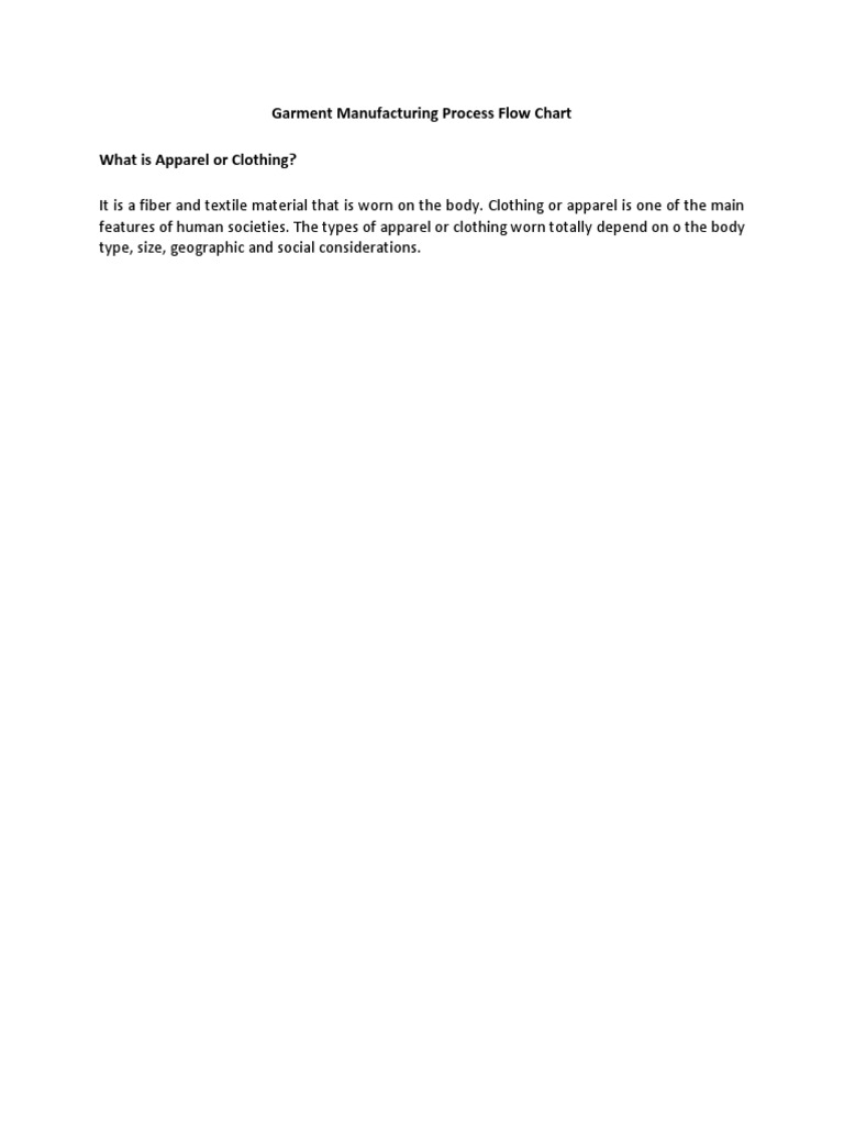 Garment Manufacturing Steps | PDF | Clothing | Sewing