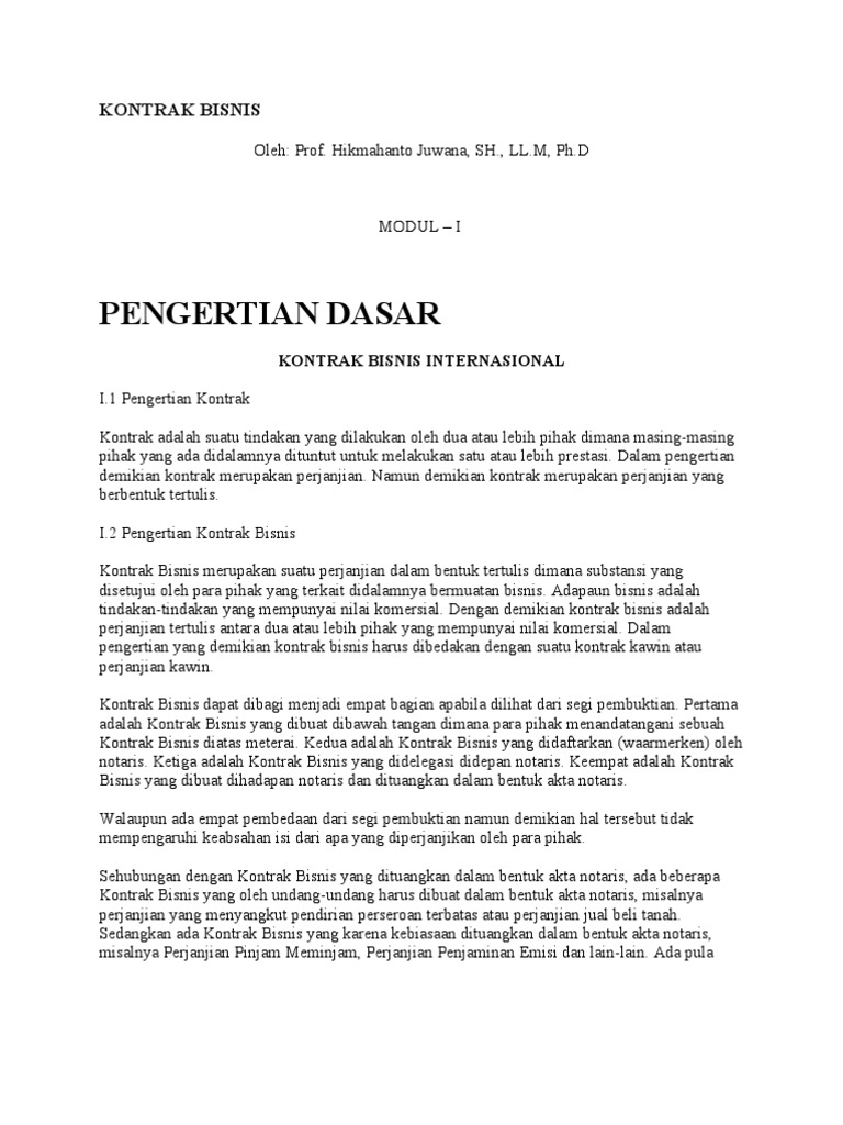 35 Contoh Kontrak Bisnis Internasional Info Dana Tunai