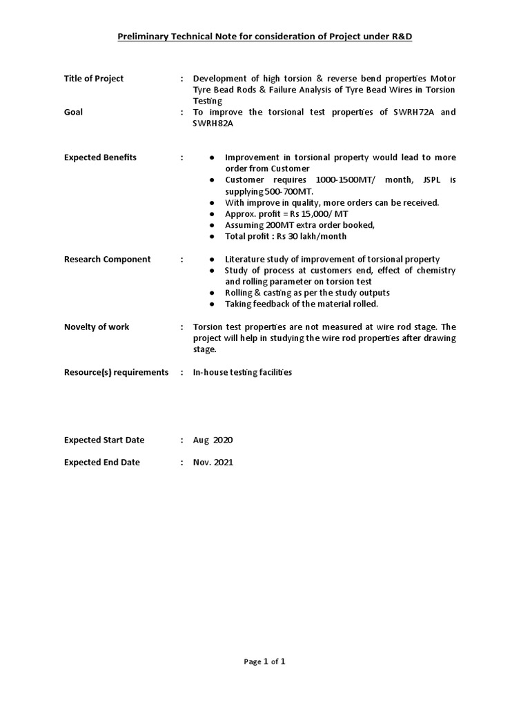 Technical Note For 1 Development of High Torsion | PDF | Technology ...
