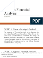 Tools in Financial Analysis