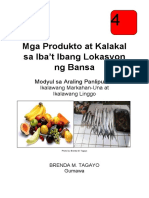 Mga Produkto at Kalakal Sa Iba't Ibang Lokasyon NG Bansa: Modyul Sa Araling Panlipunan