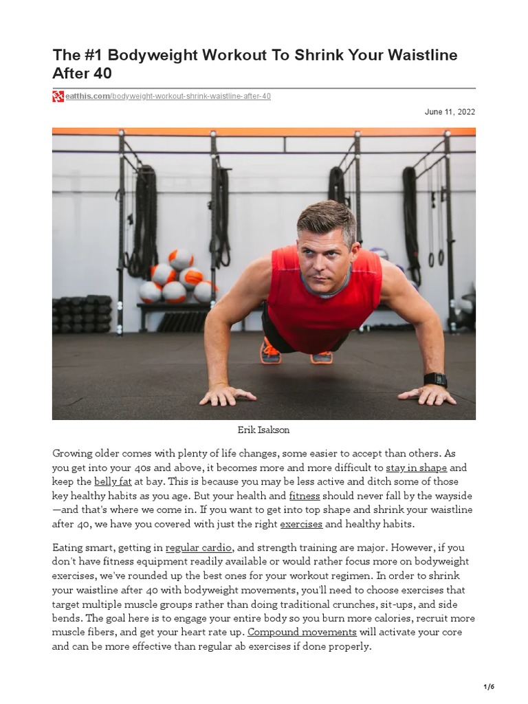 The 1 Bodyweight Workout To Shrink Your Waistline After 40 PDF