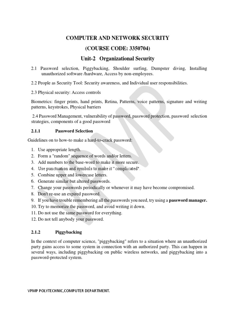 Organizational Security Overview | PDF