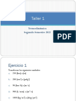 Termodinámica Taller 1 Ejercicios Unidades y Cálculos