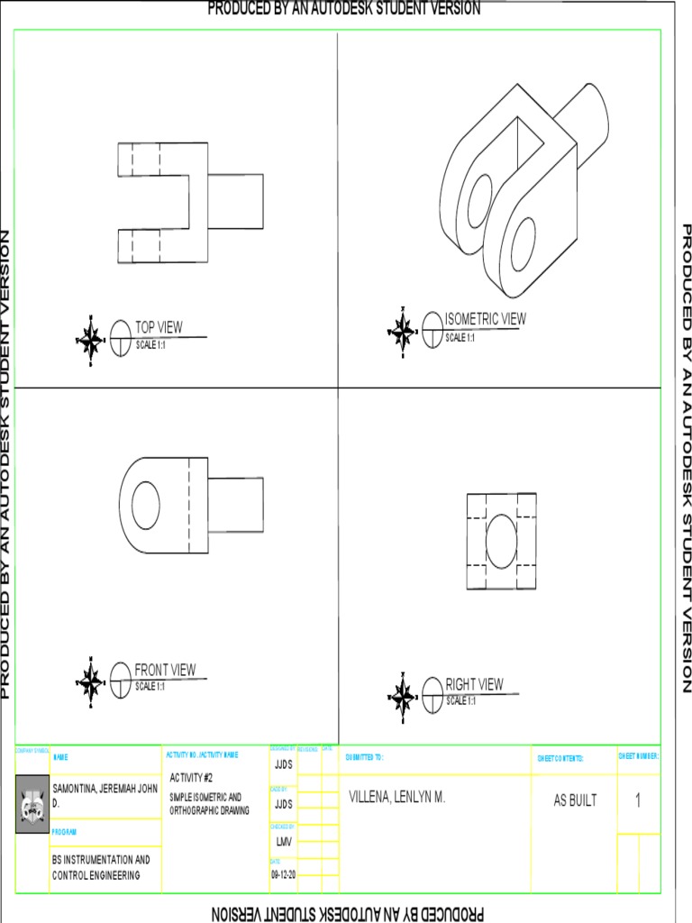 Isometric and Orthographic Drawing Activity | PDF | Classical Geometry ...
