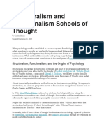 Structuralism and Functionalism Schools of Thought