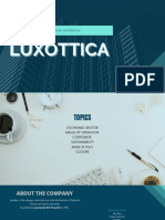 Luxottica's Innovation, Internationalization and Integration