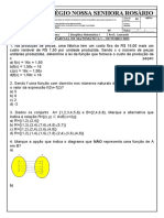 9 Ano - Segunda Chamada-Prova Parcial de Matemátiva I