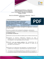 Guía de actividades y rúbrica de evaluación - Unidad 2 - Paso 3 - Diagnóstico