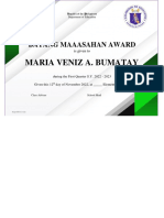 Award Cerficate