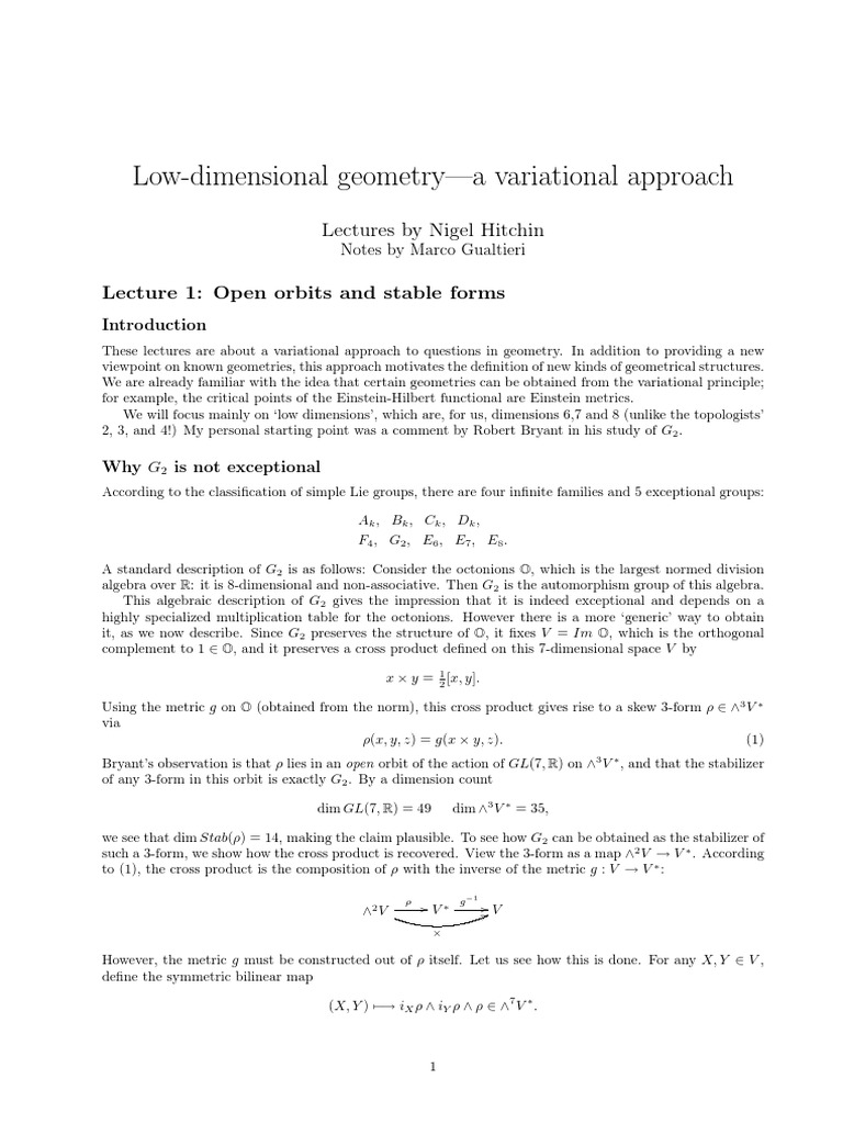 Variational Approach to Geometry Critical Points of the Volume