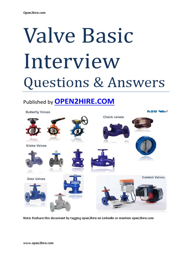 Valve Basic Interview Questions & Answers PDF Valve Actuator
