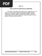 Unit Ii - Applications of Operational Amplifiers