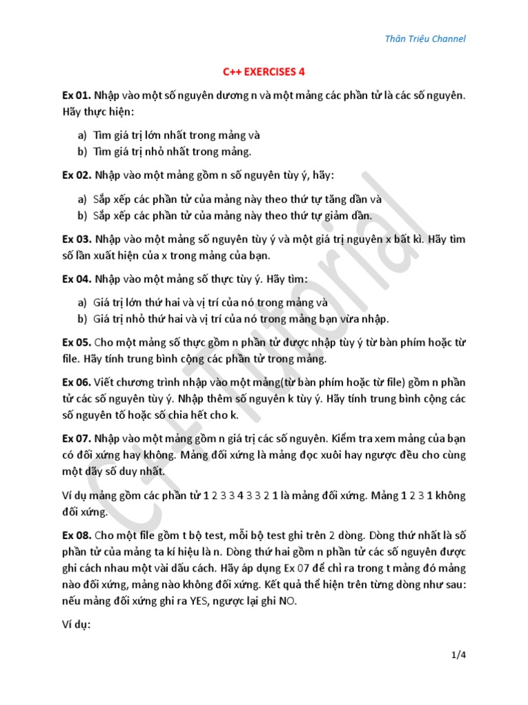 C++ Exercises 4 | PDF