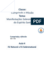 Aula 04 Fé Natural X Fé Sobrenatural