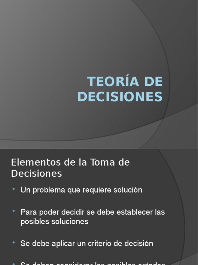 Elementos Clave en la Toma de Decisiones | PDF | Toma de decisiones ...