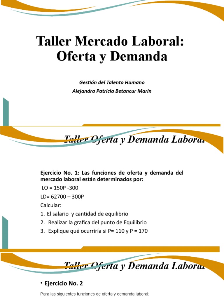 Taller Mercado Laboral - Oferta y Demanda | PDF | Desempleo | Economía