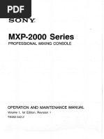 SONY MXP2000 Operation and Maintenance | PDF