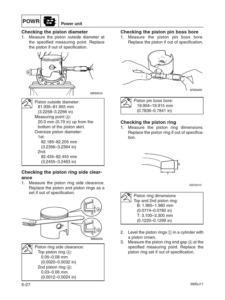Checking The Piston Diameter Checking The Piston Pin Boss Bore PDF