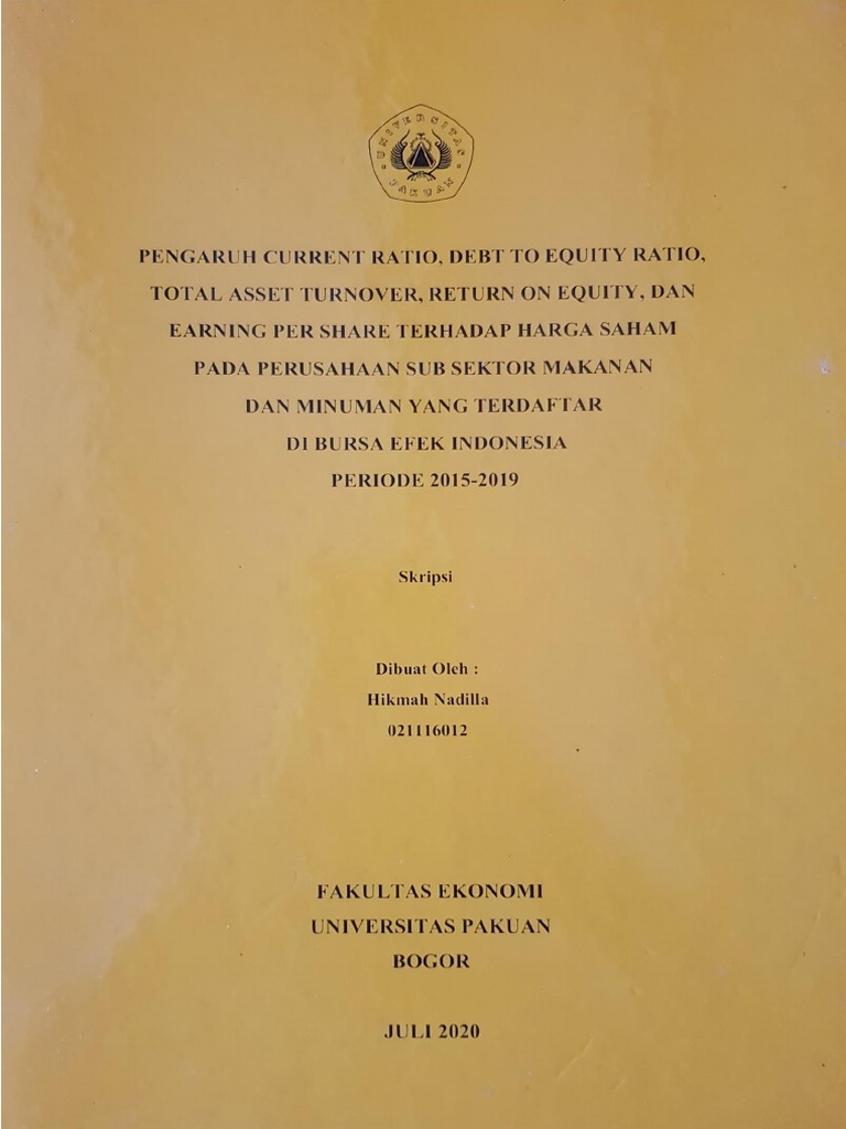 2020 pengaruh current ratio debt to equity ratio total asset turnover