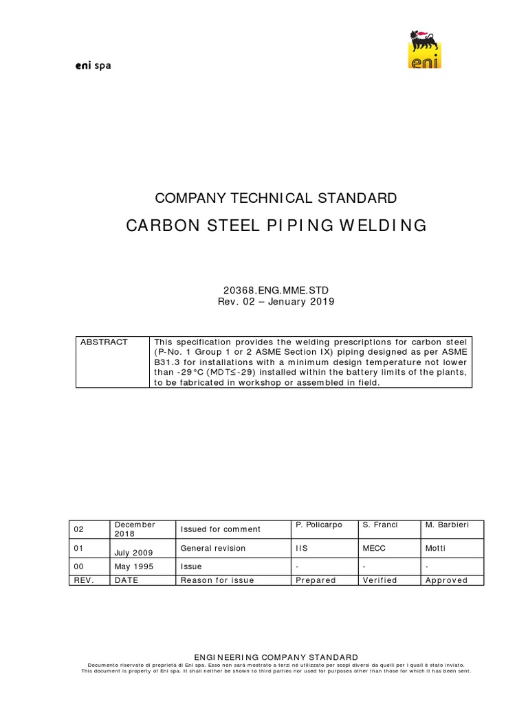 Carbon Steel Piping Welding Standards | PDF | Welding | Construction