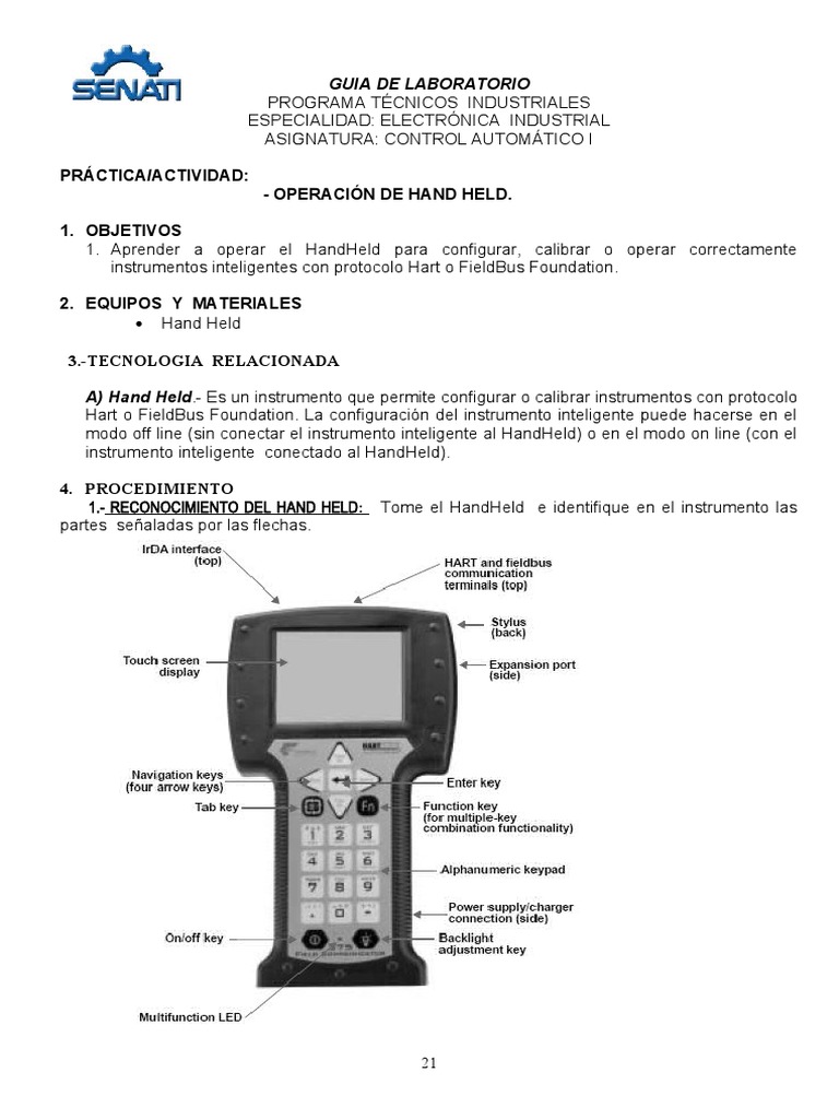 Uso y Manejo del Hand Held en Electrónica | PDF | Pantalla táctil ...