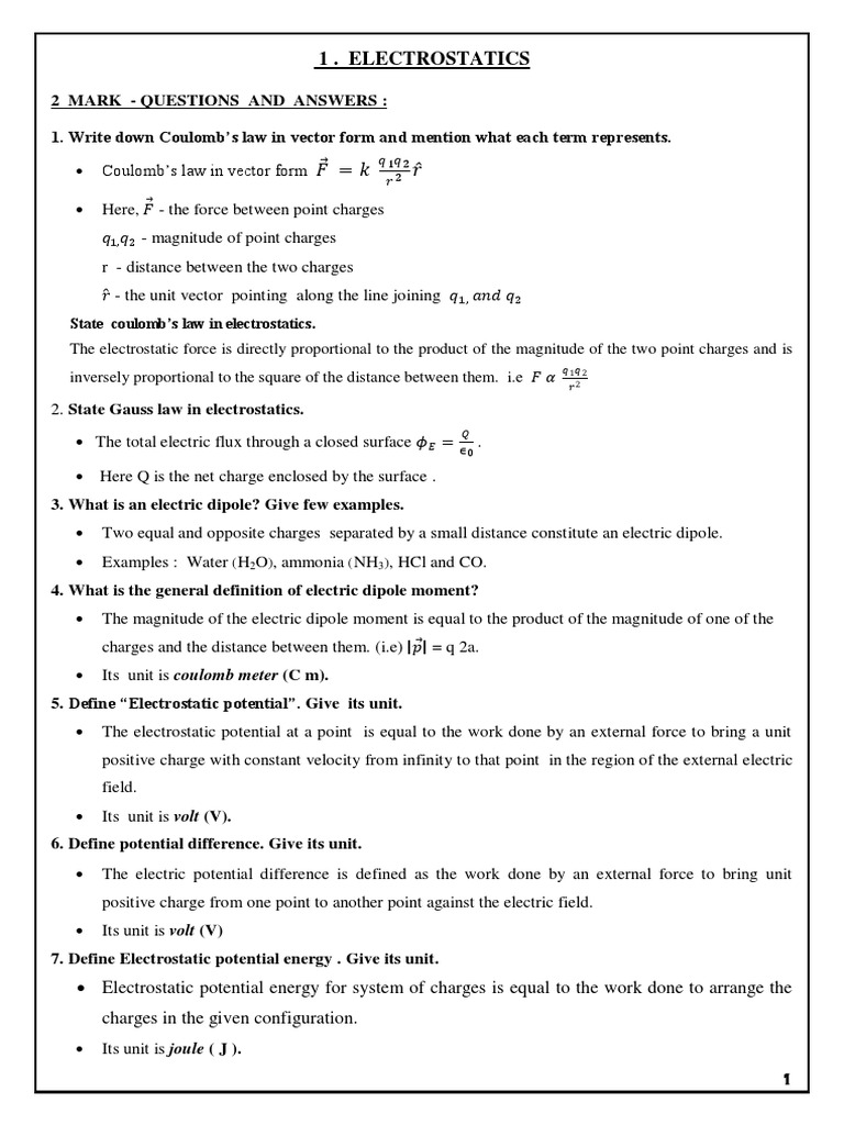  2 physics full material e m pdf electric field electrostatics