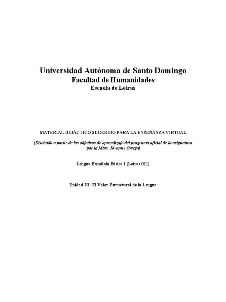 Material de Consulta 1 - Let - 011 - Unidad III | PDF | Palabra | Cognición