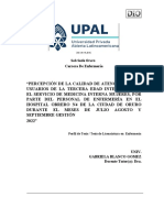 Calidad atención tercera edad hospital Oruro