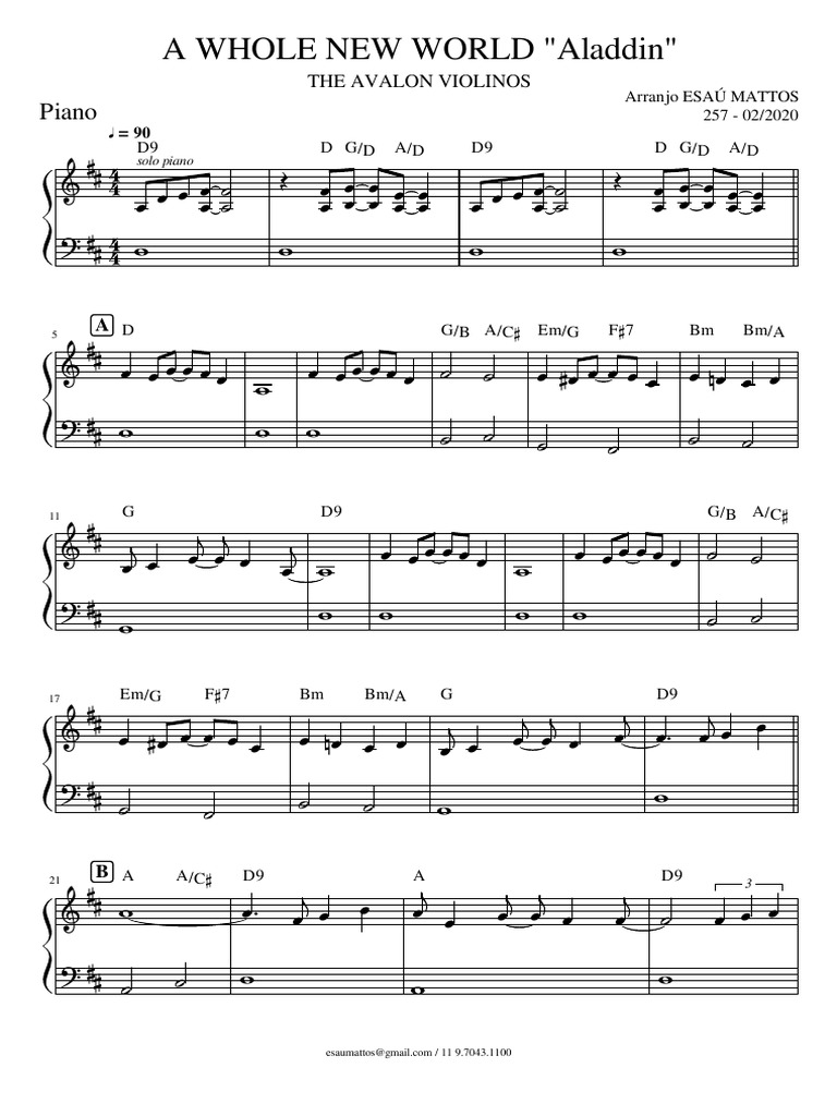 a whole new world aladdin piano pdf