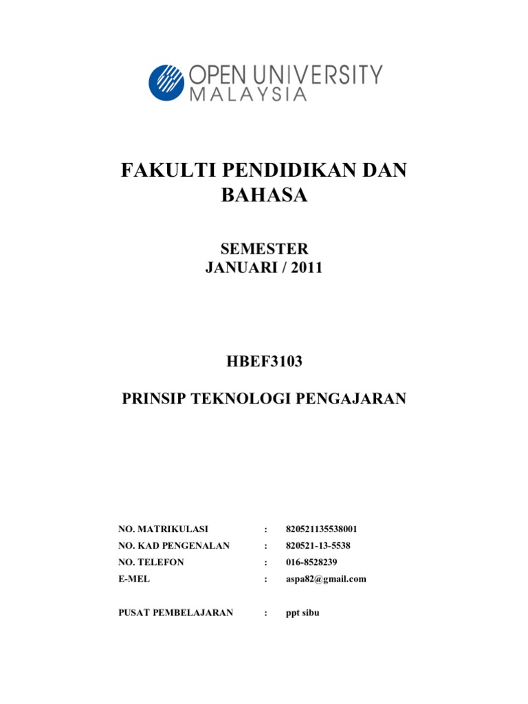 Muka Depan Oum Template Pdf