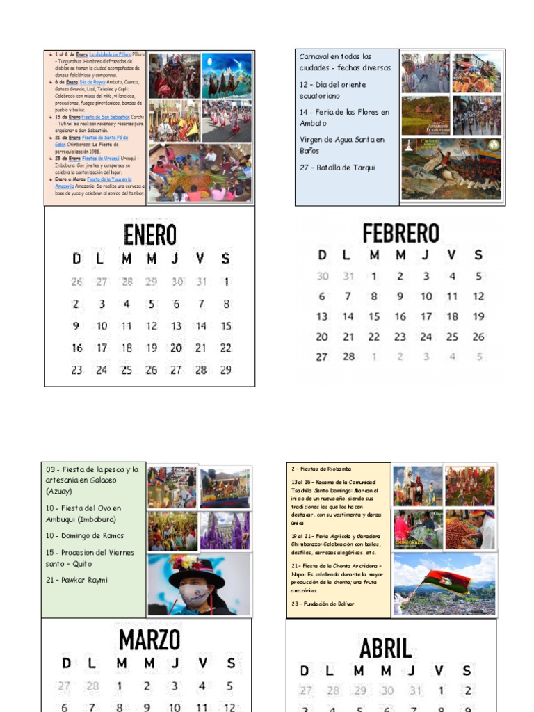 Calendario de Fiestas y Ferias en Ecuador | PDF | Ecuador | Carnaval