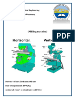 (Milling Machine) : University of Zakho Department of Mechanical Engineering Manufacturing Process/workshop