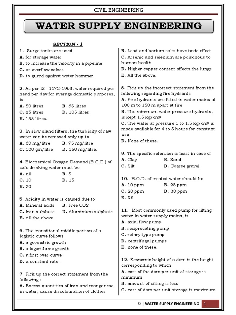 WATER SUPPLY (PDF Io) PDF Water Purification Pump
