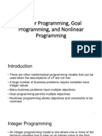 Integer Programming, Goal Programming, and Nonlinear
