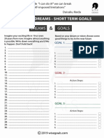 Wisegoals Long Term Dreams Short Term Goals Worksheet 2019