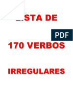 Listas de Verbos Irregulares y Regulares.