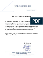 Attestation de Service (Mamoudou DIALLO)