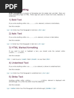 HTML Formatting