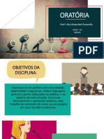 Apresentação da disciplina de oratória