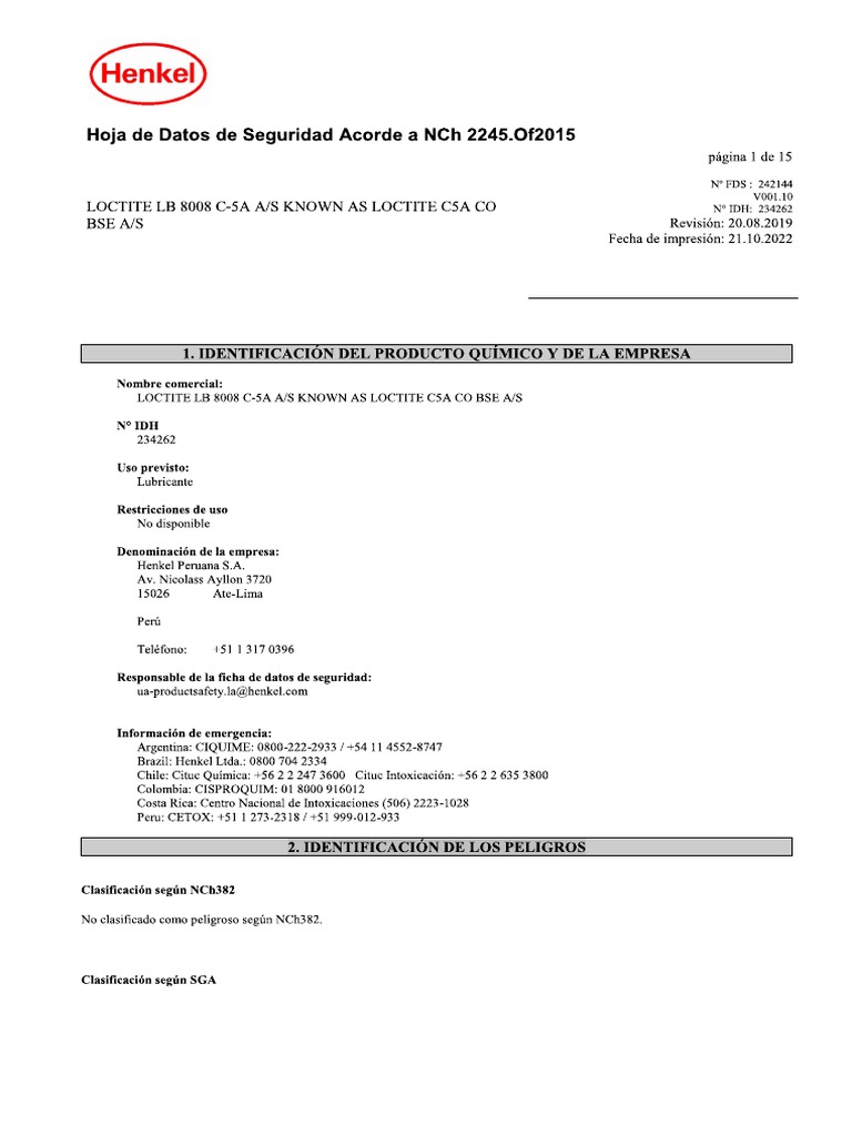 HDSM HojaDeSeguridadLoctiteLb8008 PDF