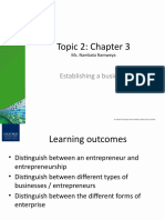 Topic 2 Establishing A Business