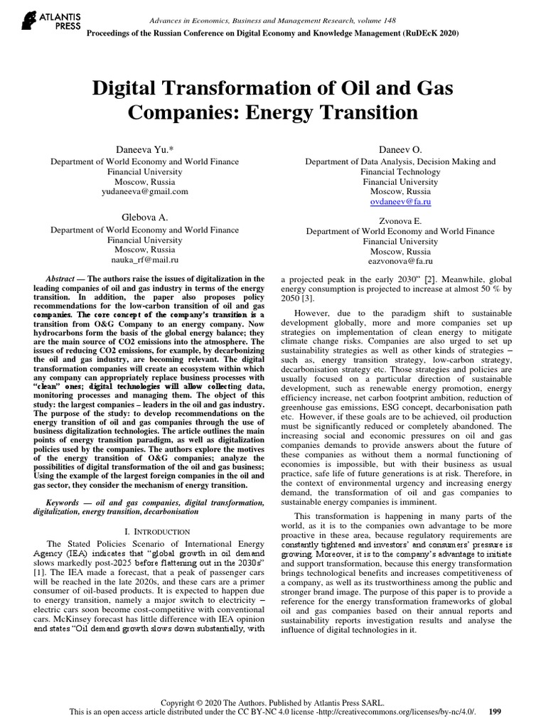 Digital Transformation of Oil and Gas Companies en | PDF | Low Carbon ...