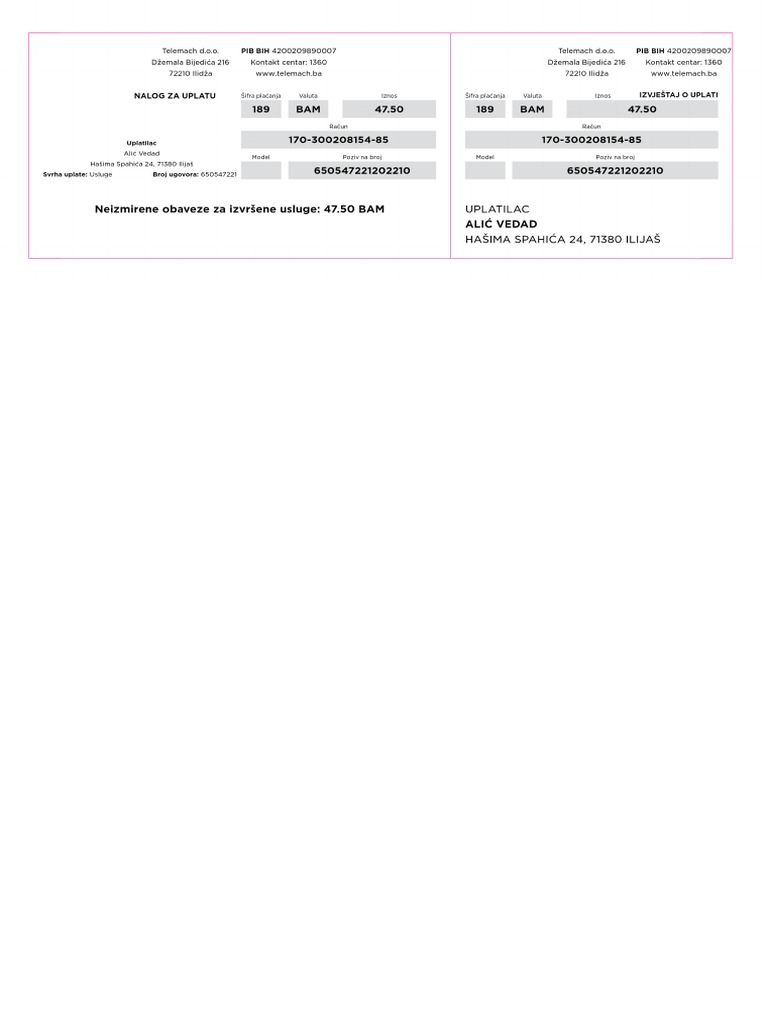 Uplatnica za telemach na dan 12 10 2022 pdf