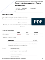 ? Semana 04 - Tema 01 - Autoevaluación - Revisa Lo Aprendido Sobre Beneficios - GESTION DEL TALENTO HUMANO (60083)