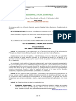 Ley de Desarrollo Rural Sustentable Título Primero Del Objeto Y Aplicación de La Ley